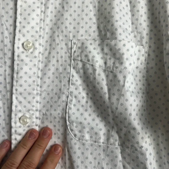 Faherty White and Blue Button Down w/ Floral Print - Picture 2 of 5